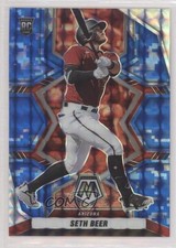 2022 Panini Mosaic Rookies Blue Camo Mosaic Prizm Seth Beer #201 0b2