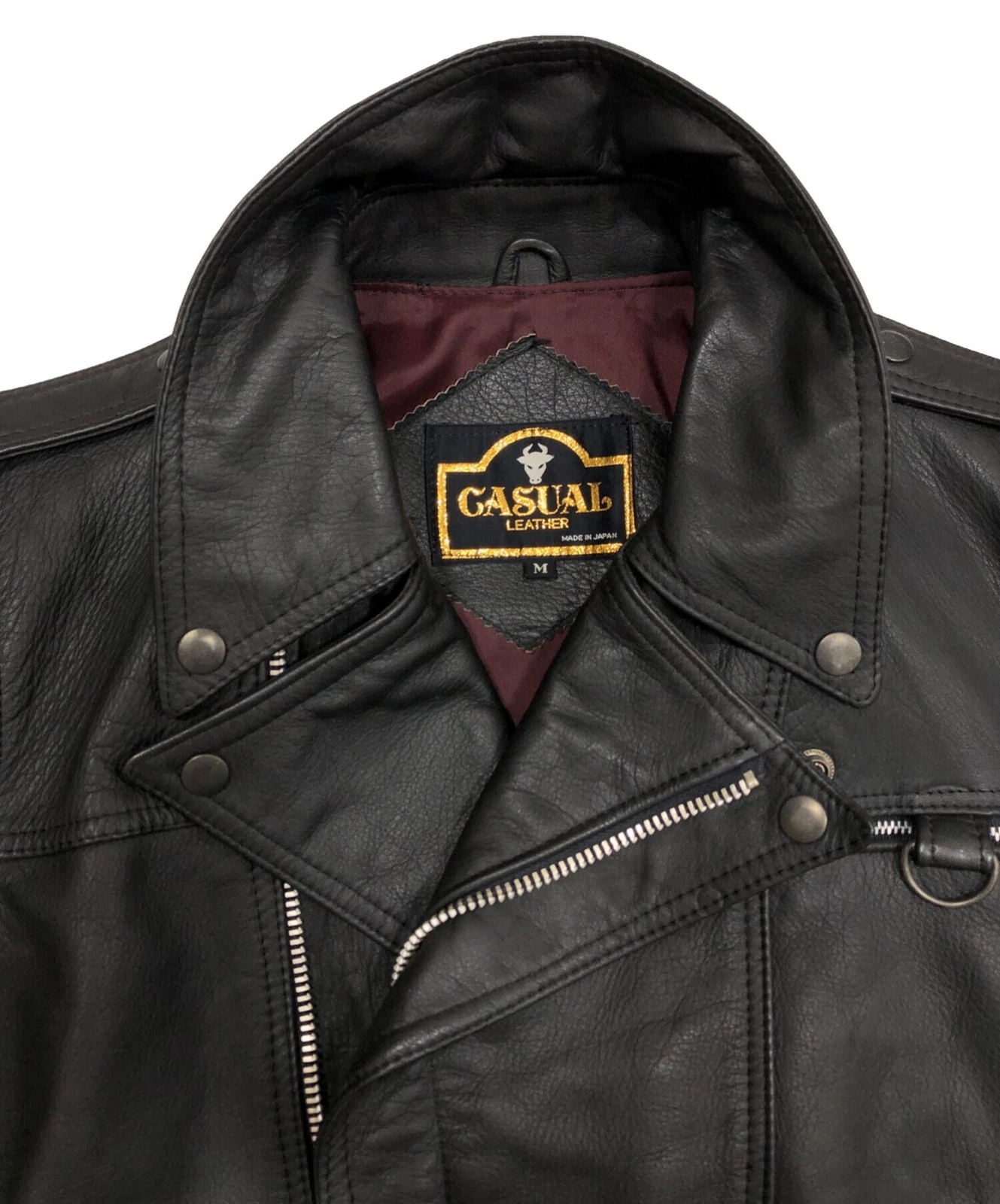 casual leather Leather Jacket Made in Japan Men's Size M Black image 4