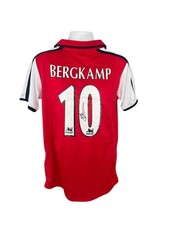 Dennis Bergkamp Hand Signed 2001/02 Arsenal Home Shirt - COA - Photo Proof