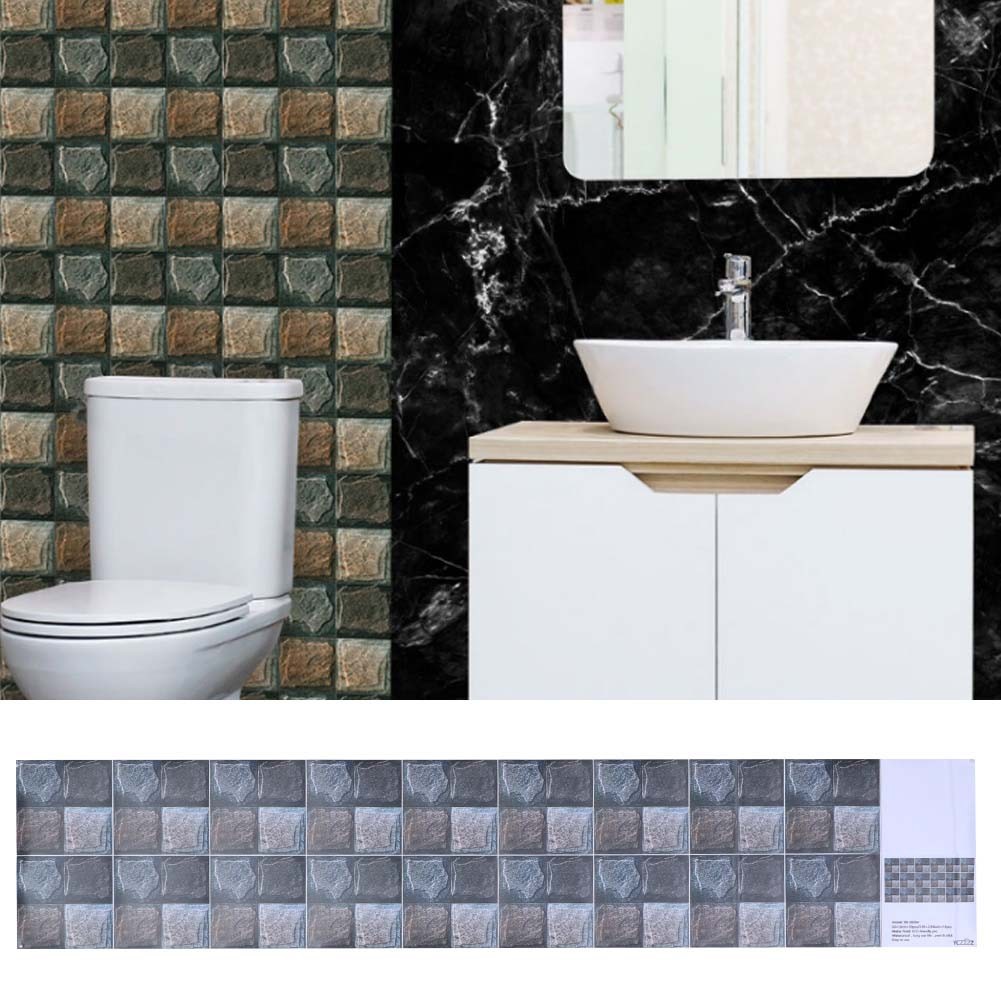 Waterproof Tile Sticker Adhesive Mosaic Decor For Kitchen Bathroom Trending