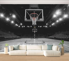 Basketball Court Peel  Stick Wall Mural for Kids' Rooms