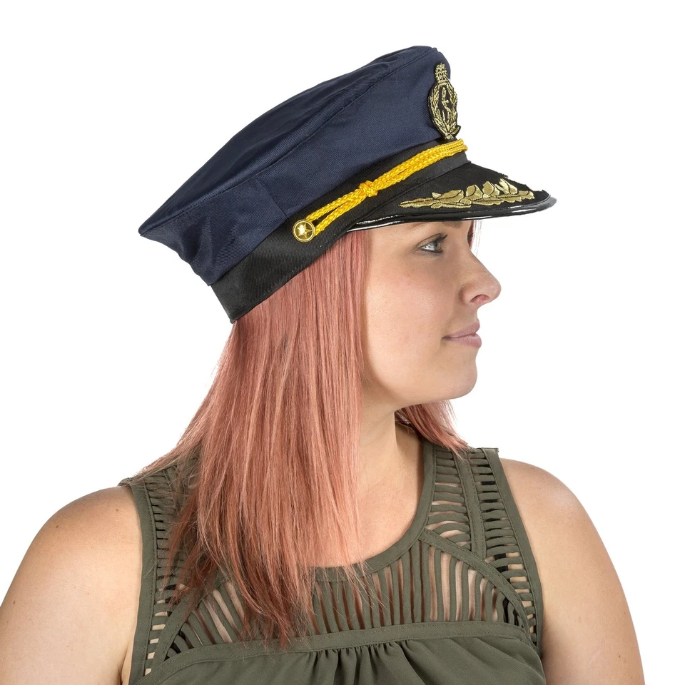 Forum Novelties Unisex Adult Teen Yacht Captain's Hat Costume Headwear, Blue,... - Image 3 of 3
