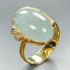 Jewelry gem 12 ct Natural Aquamarine Ring 925 Sterling Silver Size 7.25 /R461522