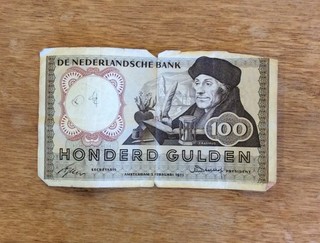 Netherlands De Nederlandsche Bank 100 Gulden 1953 Banknote w/ Serial Number