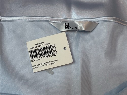 Bhs Satin baby blue Slip chemise Satin Lace Nightdress Satin Slip slip 16 BNWT - Picture 6 of 7