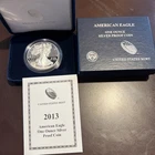 2013-W Proof $1 American Silver Eagle Box, OGP & COA