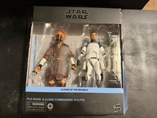 HASBRO STAR WARS BLACK SERIES PLO KOON & CLONE COMMANDER WOLFFE REPUBLIC 2 PACK
