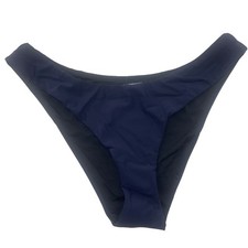 J Crew Curved Waist Bikini Bottom Navy Blue Cheeky Size Medium BC125 New