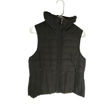 Kenneth Cole Reaction Vest Womens Medium Black Down Puffer Full Zip Quilted