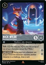 Disney Lorcana Whispers in the Well - 187 Nick Wilde, Persistent, Rare Non Foil