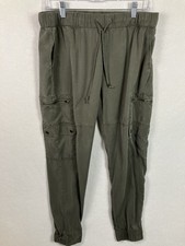 Banana Republic Cargo Jogger Pants Women's Size M Olive Lyocell Elastic Waist