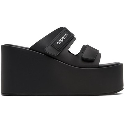 Coperni Black Patch Wedge Sandals
