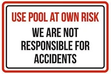 Lilyanaen Tin Metal Signs Home Décor 8x12 Aluminum Room Sign Use Pool at Own Ri
