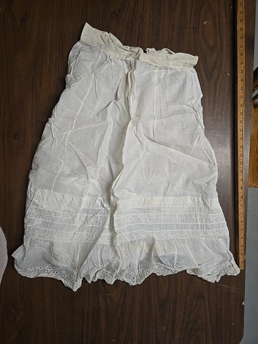 Vtg Skirt Petticoat Cotton Lace Prairiecore Cottagecore Reenactment 