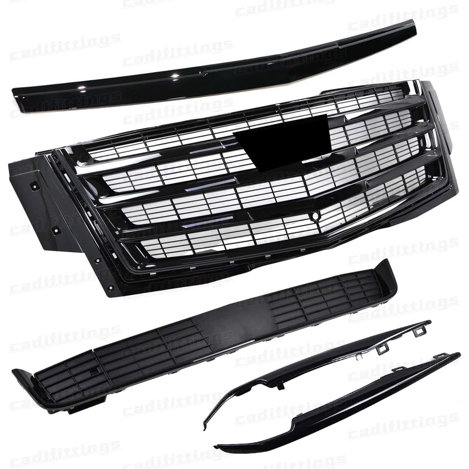 For 2015-2020 Cadillac Escalade Front Upper Grille Hood Molding Fog Light Trims - Image 3 of 4