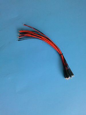 10 LED 3mm PRE WIRED LEDS 6 VOLT WHITE 6V USA