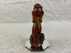 Vintage Brown Glass Poodle Dog Figurine Metallic Inner Core Paperweight 8" Tall — photo 5