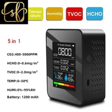 Multifunctional 5In1 CO2 Meter Digital Temperature Humidity Tester Carbon Dioxid