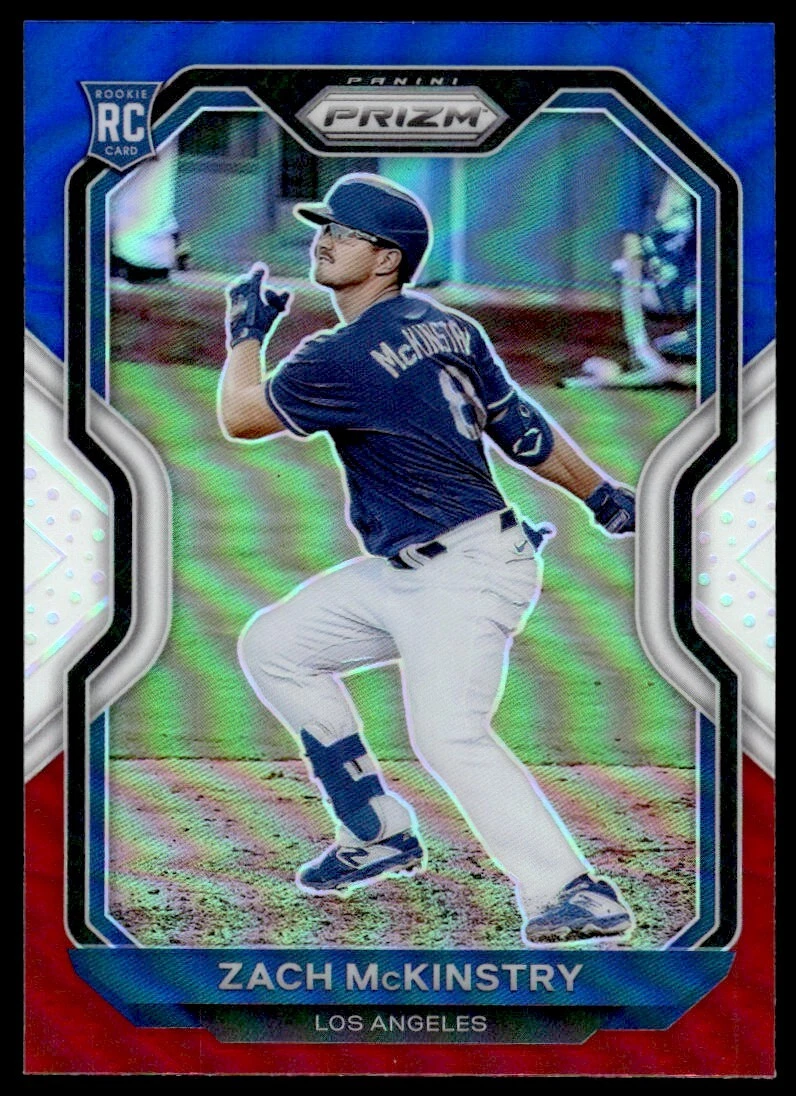 Zach McKinstry Rookie 2021 Panini Prizm #92 Los Angeles Dodgers Red White Blue