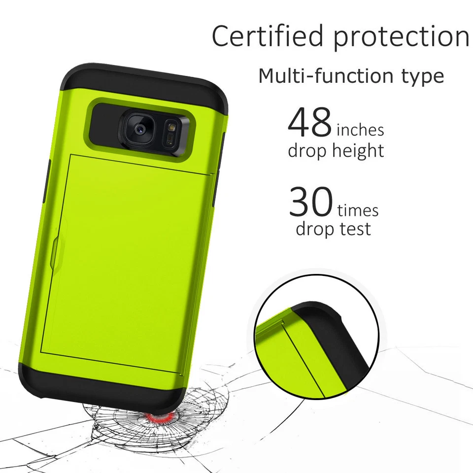 Card Slot Phone Case For iPhone 11 12 13 14 15 16 Pro Max XR Samsung S22 S23 S24 - Image 2 of 4