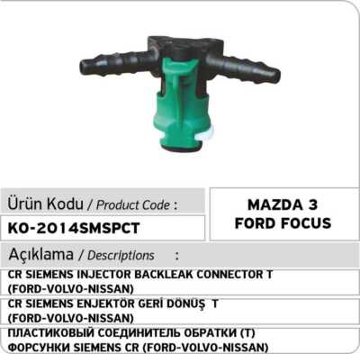 Siemens Common Rail Einspritzdüse Leck Off Stecker 2 Wege (Mazda 3 - Ford Focus)