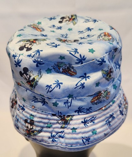DISNEY MICKEY MOUSE DONALD DUCK TODDLER REVERSIBLE BUCKET HAT BLUE BEACH THEME - Picture 2 of 6