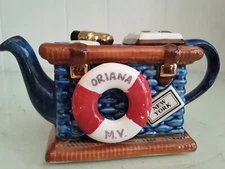 Vtg Tony Carter England Teapot Steamer Trunk Binoculars SS Assam 1998 Anniversar