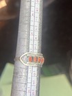 VINTAGE STERLING SILVER & NEEDLEPOINT CORAL RING, Size 6.5 — photo 4