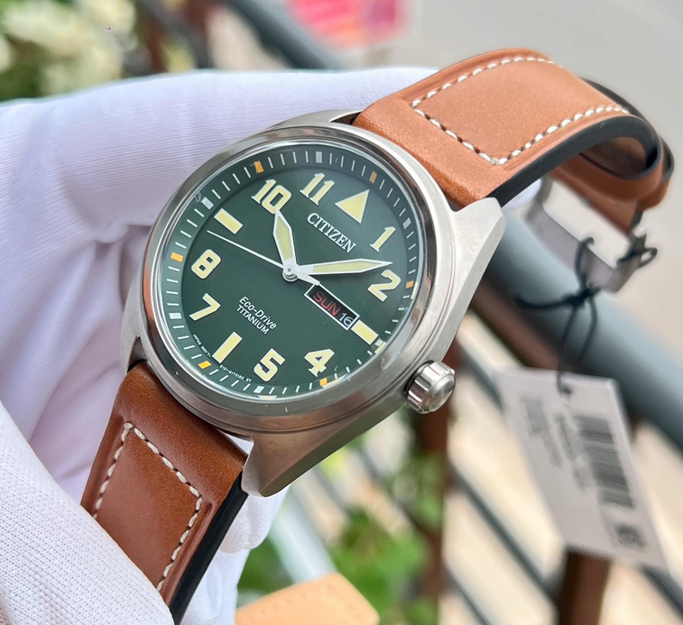 Citizen Super Titanium Sapphire Crystal Green Dial Eco-Drive Watch