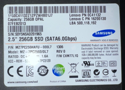 SAMSUNG 04Y2151 256GB SSD 2.5