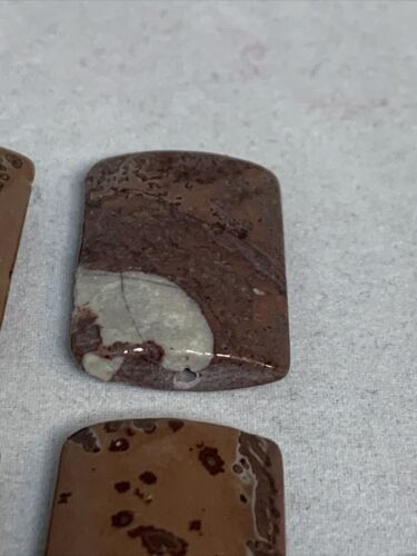 Lot Of 4 Mauve And Brown Crazy Horse Stone Beads (2044) - Picture 3 of 10