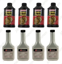 GENUINE (4x) DOT 3 Brake Fluid + (4x) Idemitsu Power Steering Fluid Toyota Lexus