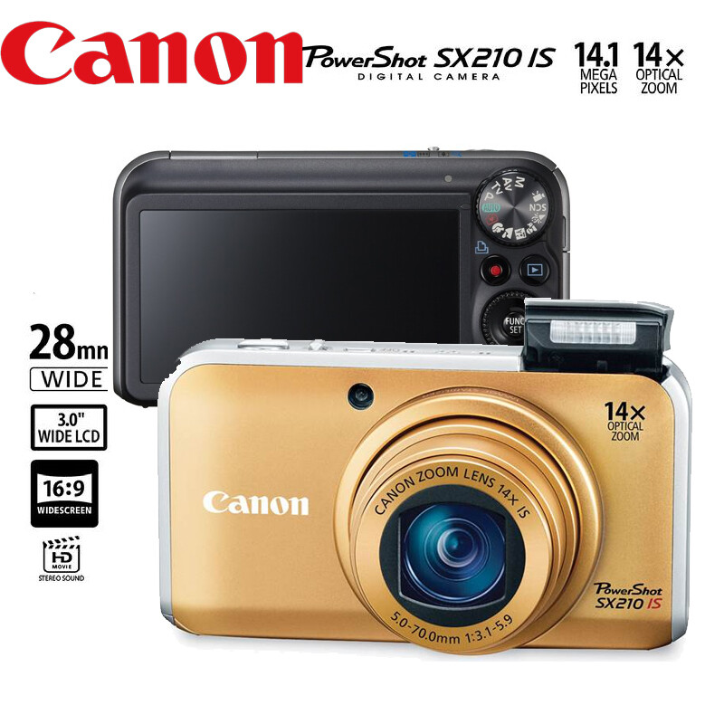 Canon PowerShot SX210 IS – Compact 14x – 12 MP – Argentique Numérique – Occasion