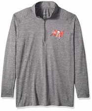 Zubaz NFL Football Womens Tampa Bay Buccaneers Tonal Gray Quarter Zip Sweatshirt