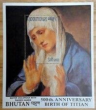VINTAGE CLASSICS - Bhutan 1989 - Tizian, Dolorosa - Souvenir Sheet - MNH
