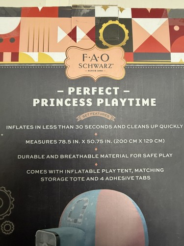 FAO Schwarz Inflatable Dome Princess Toy Tent kids fun play - Picture 6 of 6