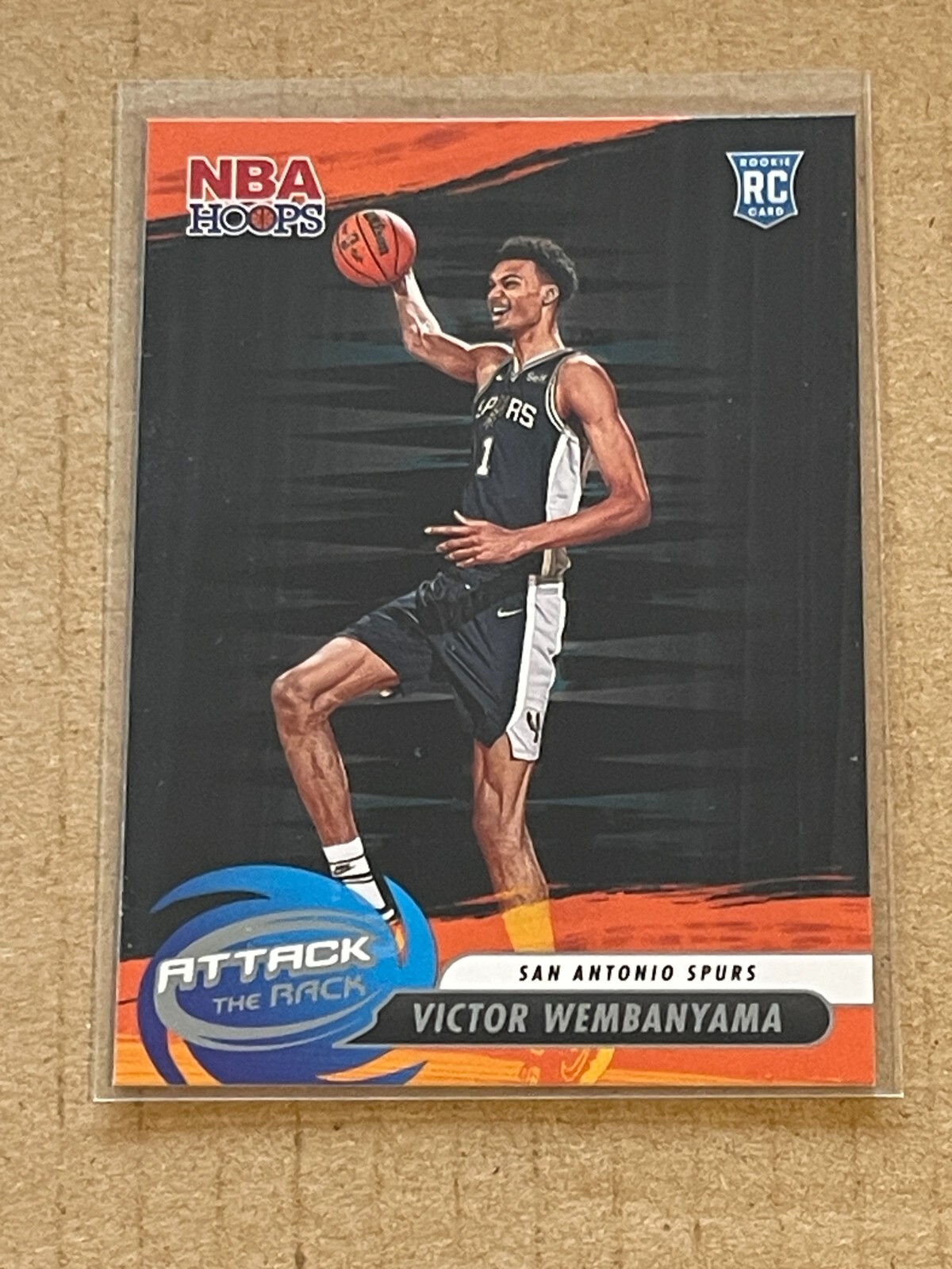 2023-24 NBA HOOPS ATTACK THE RACK INSERT VICTOR WEMBANYAMA SPURS ROOKIE #1