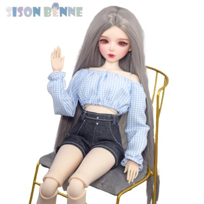BJD Doll 1/3 Joints Mobile Female Body DIY Toy Long Straight