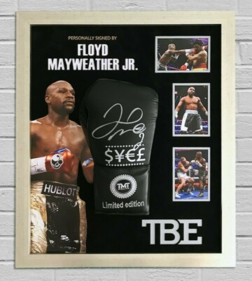 Floyd Mayweather signed deluxe boxing glove in frame inc C.O.A - The Memorabilia Team