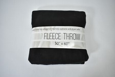 Polyester Fleece Throw Blanket 50" x 60" Living Room Couch Decoration Black