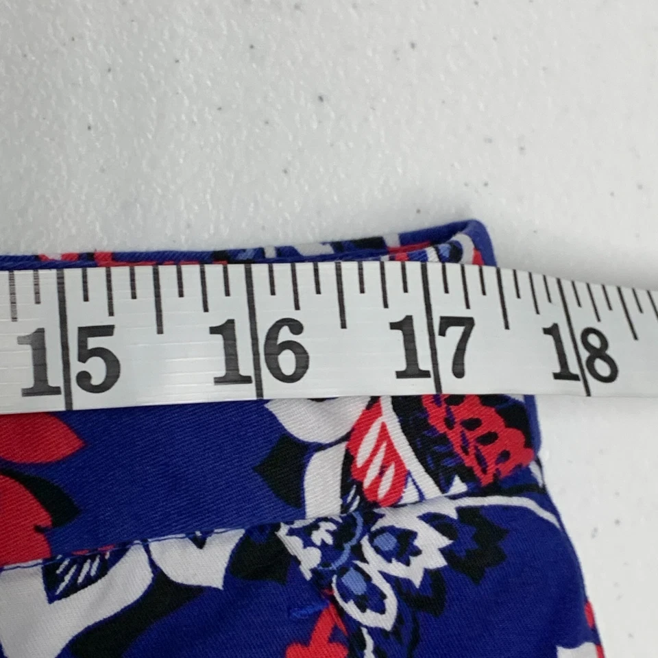 Pantalones Cortos Dana Buchman Talla 12 Bermudas Azul Paisley Entrepierna 10" Mezcla de Algodón Foto 2 de 4