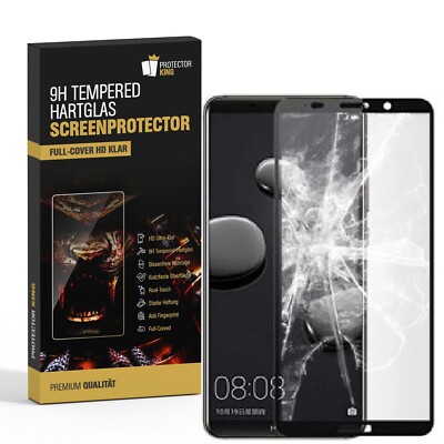 3x 9H Panzerfolie für Huawei Mate 10 Pro FULL COVER Hartglas Schutzglas SW KLAR