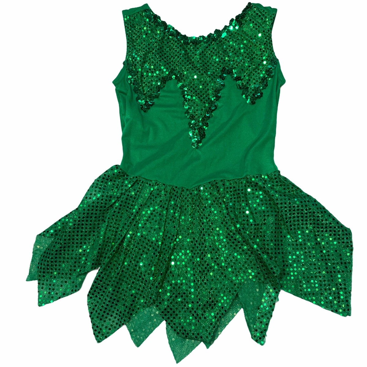 Green Sequins Dress Skaters Halloween Costume Play Dress Up