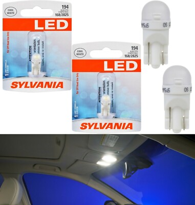 Sylvania LED Light 194 T10 White Two Bulbs Interior Map Replacement Stock OE