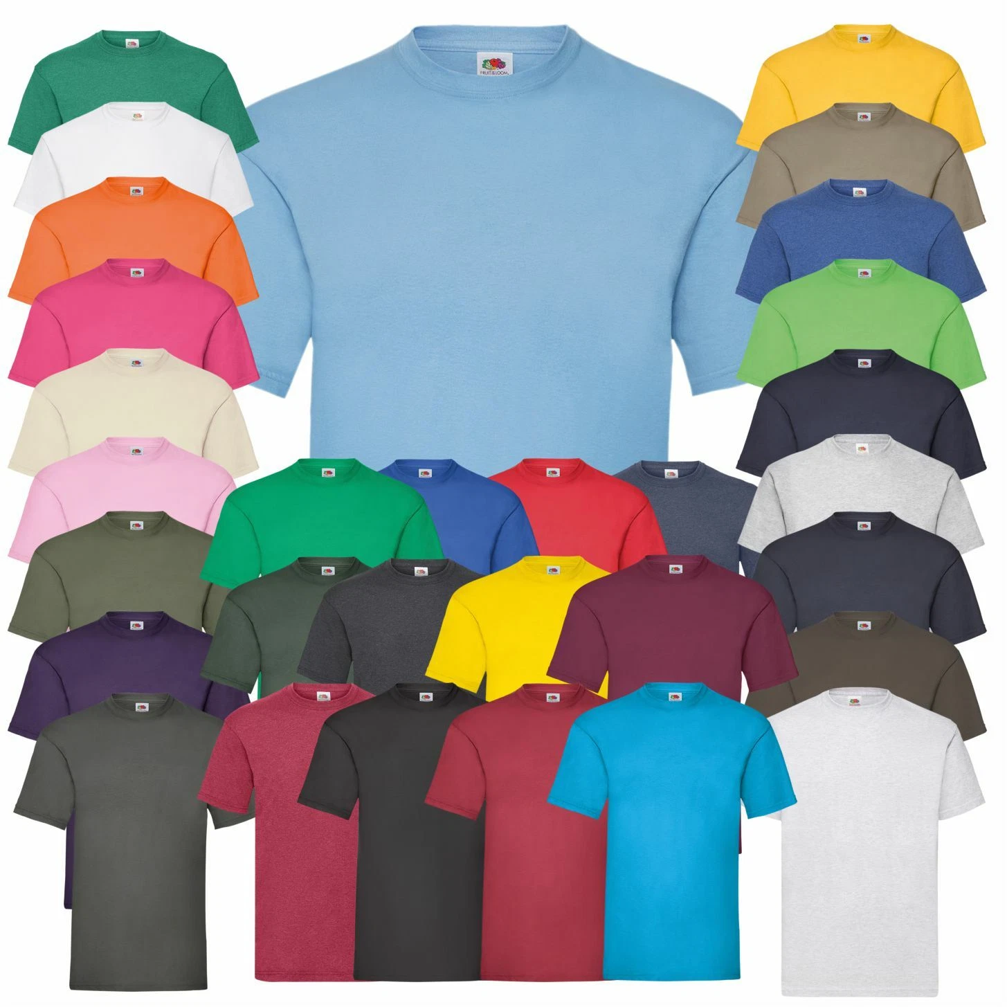 5 PACK Fruit Of The Loom Value T Shirt Crew Neck Ribbed Collar Men's Plain T Top
Opens in a new wind