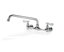 Commercial Kitchen Wall Mount Faucet with 8" Center and 10" spout - NSF- No Lead