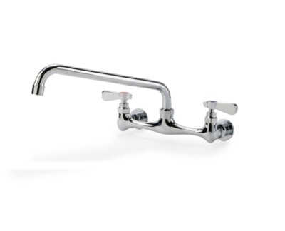 Commercial Kitchen Wall Mount Faucet with 8'' Center and 10'' spout - NSF- No Lead