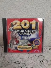 201 Solid Gold Games (PC, 2003) arcade board cards logic puzzles kids trivia