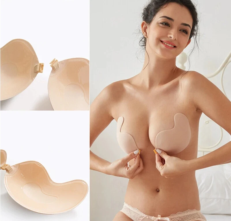 SINJA Klebe BH  -Silikon BH Push-up / trägerlos & Selbstklebend / rückenfrei A-D - Bild 3 von 4