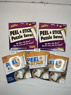 Puzzle Presto Peel and Stick Puzzle Saver No Glue No Mess Jigsaw Puzzle Lot Of 5